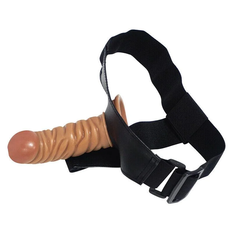 Penis-scraped-6.3'' Hollow Dildo Realistic Strap-On Harness