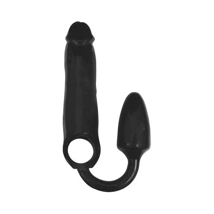 anal toys with hard tip-Curve Toys Rooster XXXPANDER Smooth Penis Extender Sheath with Cockring and Anal Plug