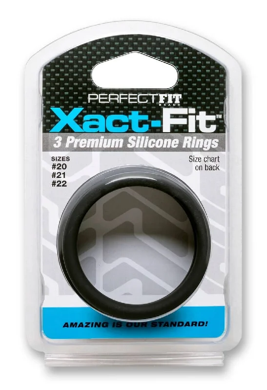 flirty satin skirt-Perfect Fit Brands 3-Ring Kit - Xact-Fit Silicone Cock Rings #20, #21, #22 for Customized Comfort