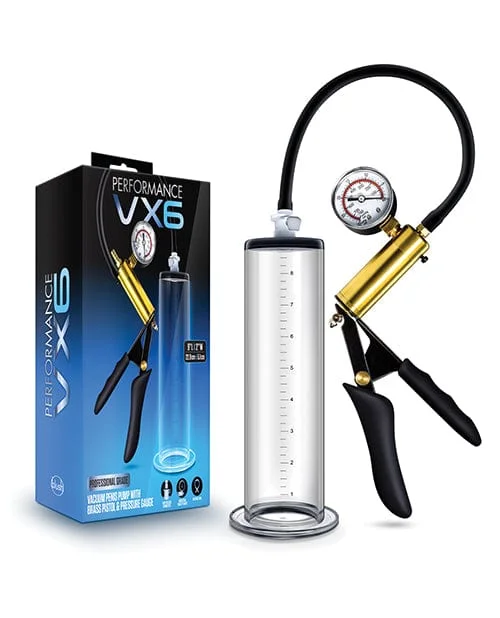 light modal thong-Blush Performance VX6 Vacuum Penis Pump with Brass Pistol & Pressure Gauge - Clear