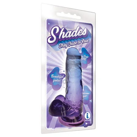 penis-skin-hydration-products-Shades Medium 7in Jelly TPR Gradient Dong Blue and Violet