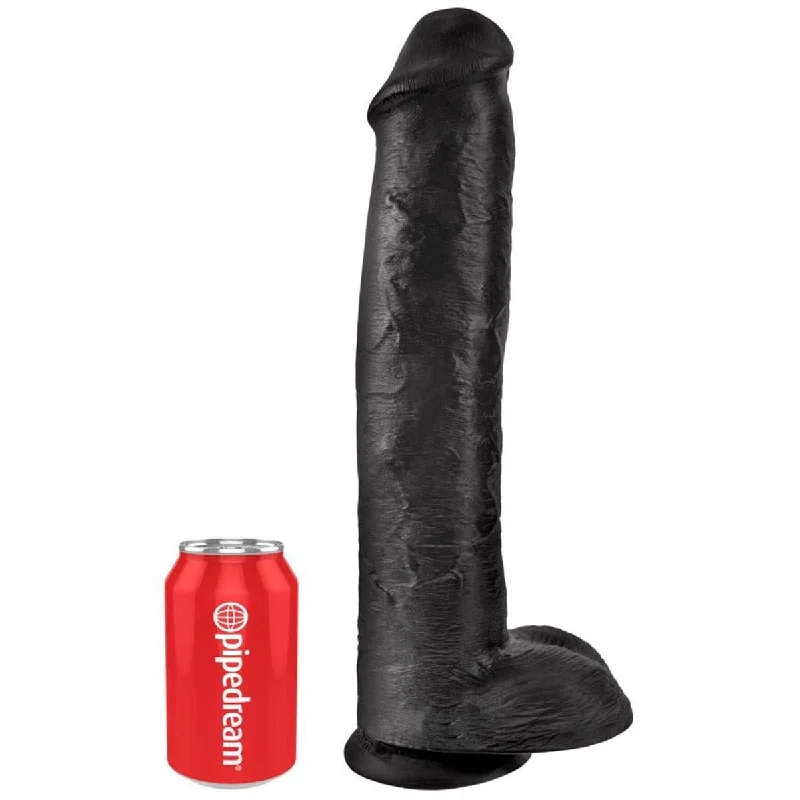 cock ring striking style-Pipedream King Cock 15 Inch with Balls Black