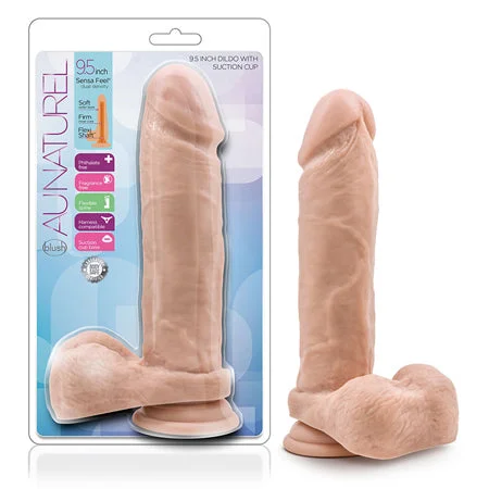 how-to-test-penis-health-Blush Au Naturel 9.5 in. Posable Dual Density Dildo with Balls & Suction Cup Beige