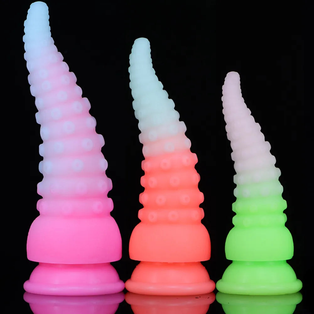 anal toys for couples intimacy-New Luminous Silicone Octopus Tentacle Glowing Anal Toys Huge Animal Dildo Prostate Massage Anal Butt Plug Sex Toy for Women