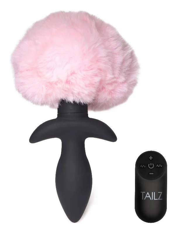 anal toys with robust vibes-Waggerz Moving and Vibrating Bunny Tail Anal Plug  - Pink