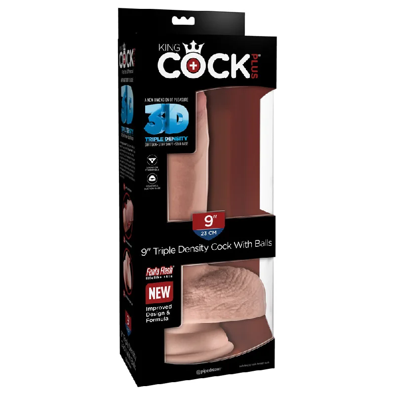 cock ring expert texture-King Cock Plus 9" Triple Density Cock With Balls