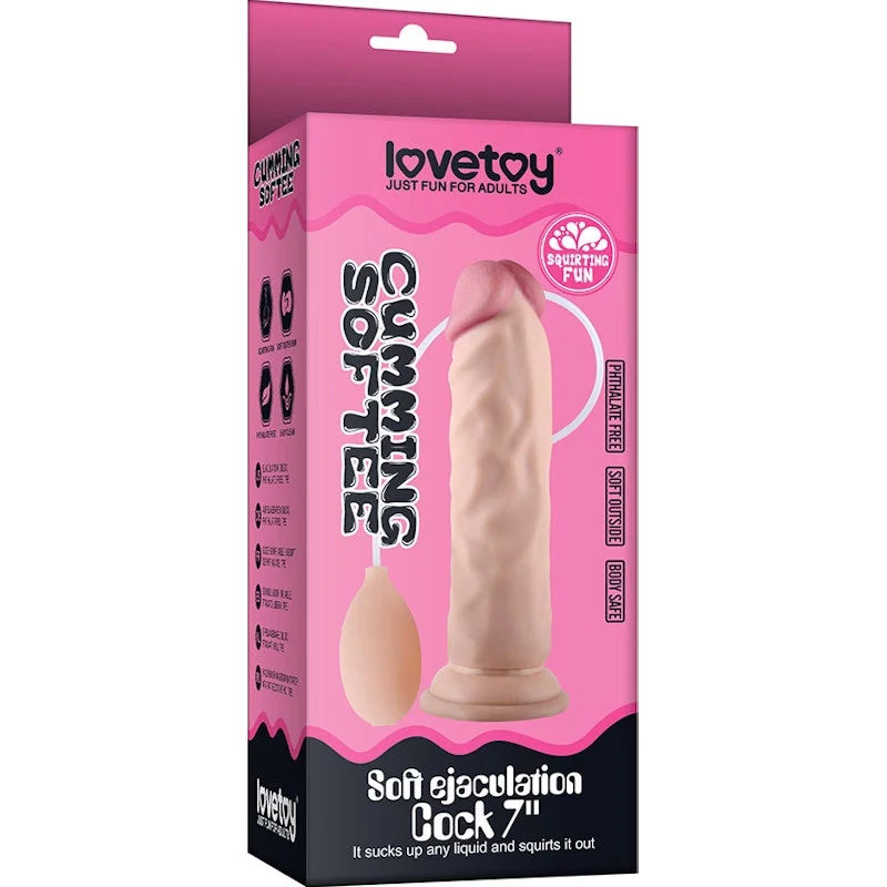 anal toys for soft play-Soft Ejaculation Cock With Ball 8.5in