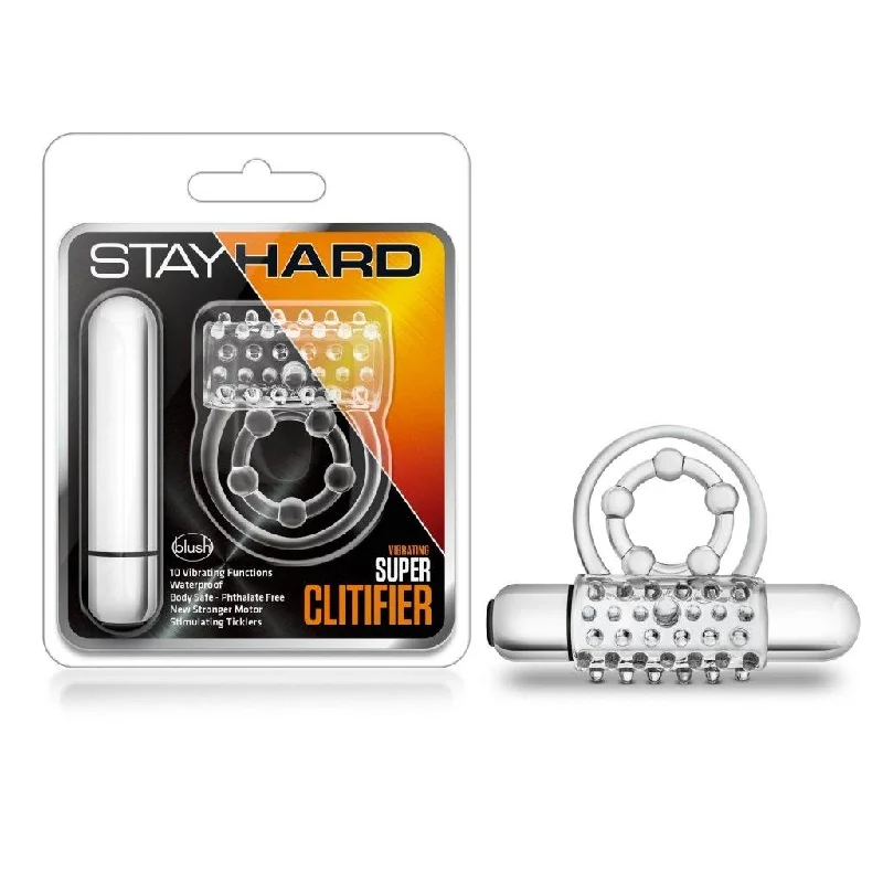 anal toys for quiet excitement-Stay Hard Vibrating Super Clitifier Clear