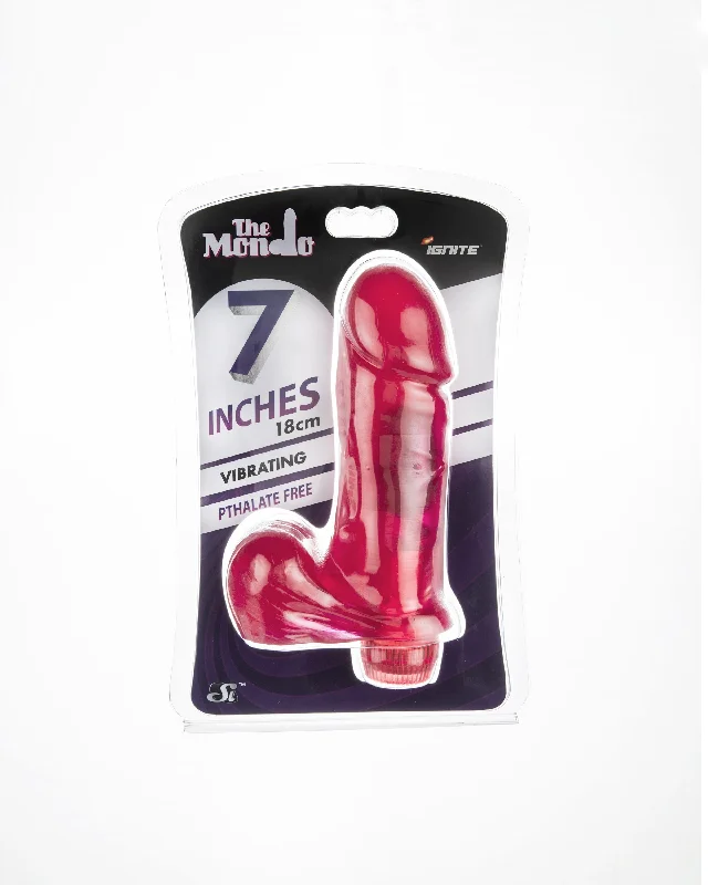 cock ring neat texture-Si-30022 7in THICK COCK W/BALLS & VIBRATION-RED