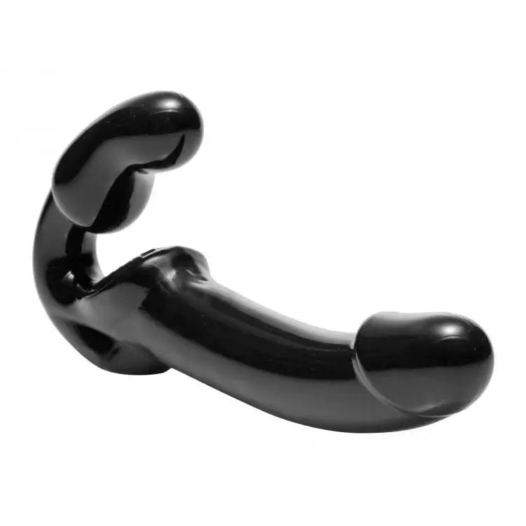 Dildo-embossed-10-inch Black Strapless Strap-on Penis Dildo for Lesbian Couples