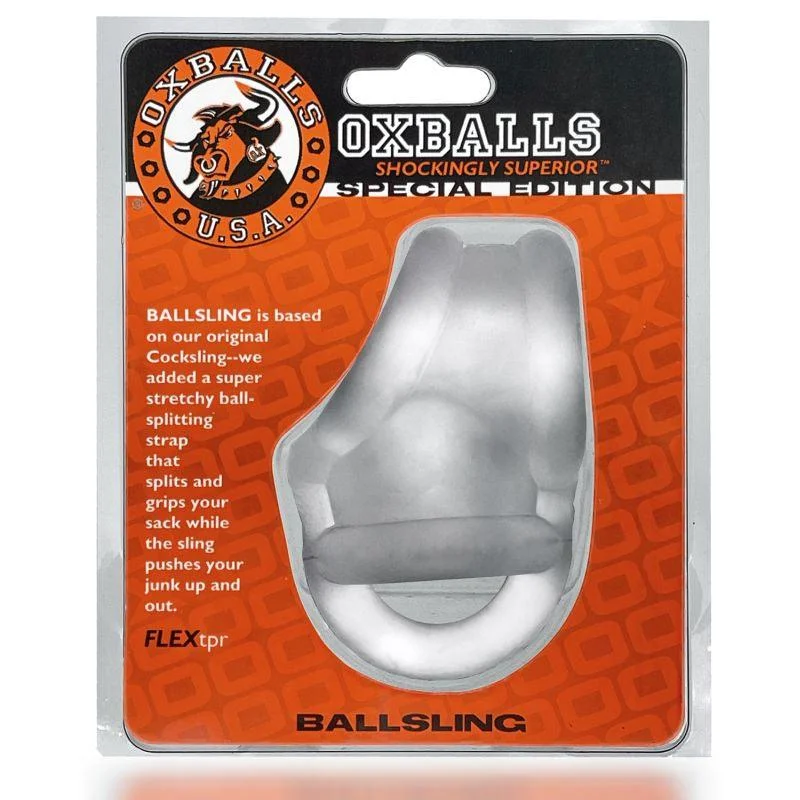 anal toys with steady hold-Ballsling Ball Split Sling Clear Ice