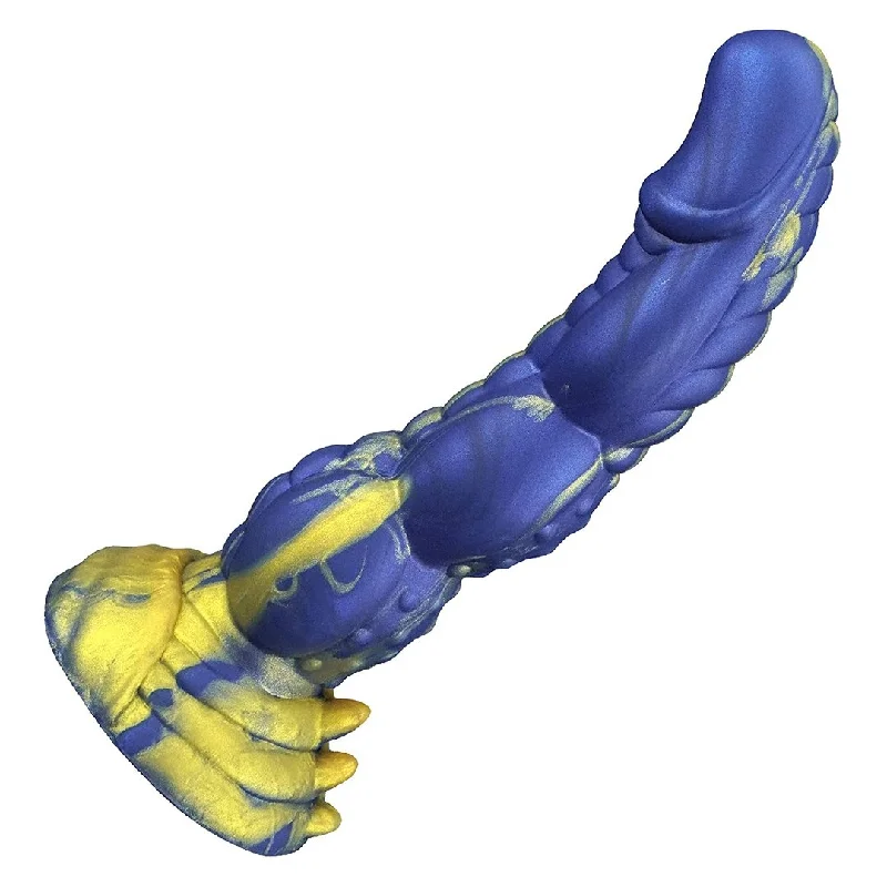 Penis-pressed-Fantasy Dildo Realistic Dildo- Dickman-Blue Gold