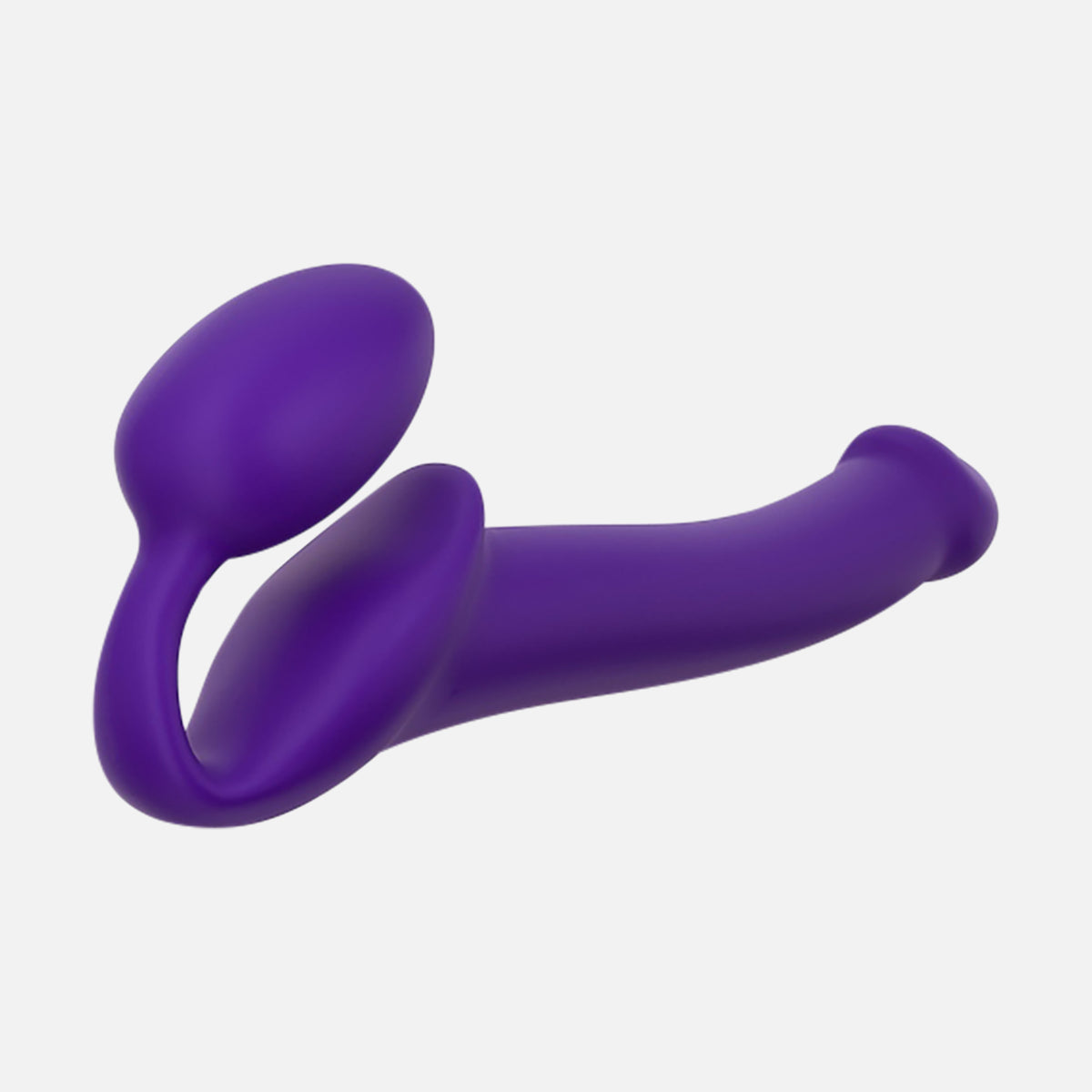 cock ring sleek comfort-Silicone Bendable Strap-On Med- Purple