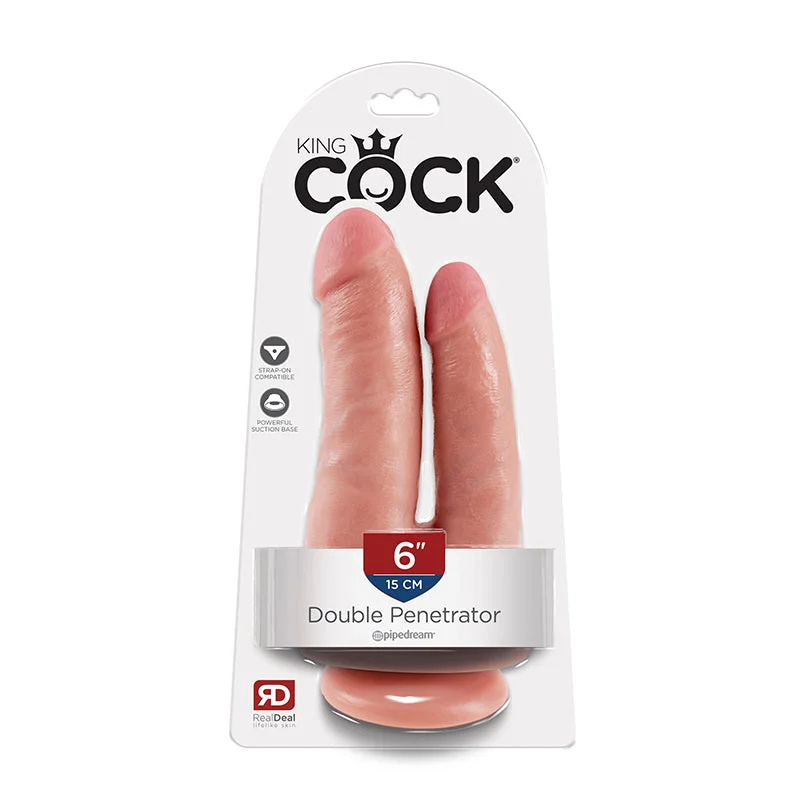 Dildo-weathered-King Cock Double Penetrator Dildo Beige