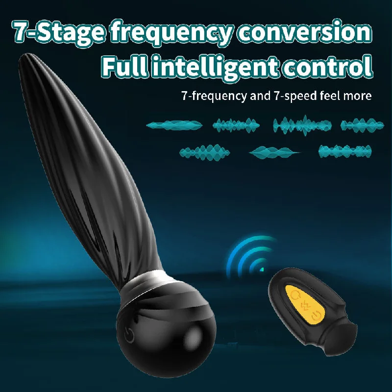 anal toys with comfy vibes-Remote Control Prostate Massager - 360° Rotation Clamping Butt Plug Anal Toys