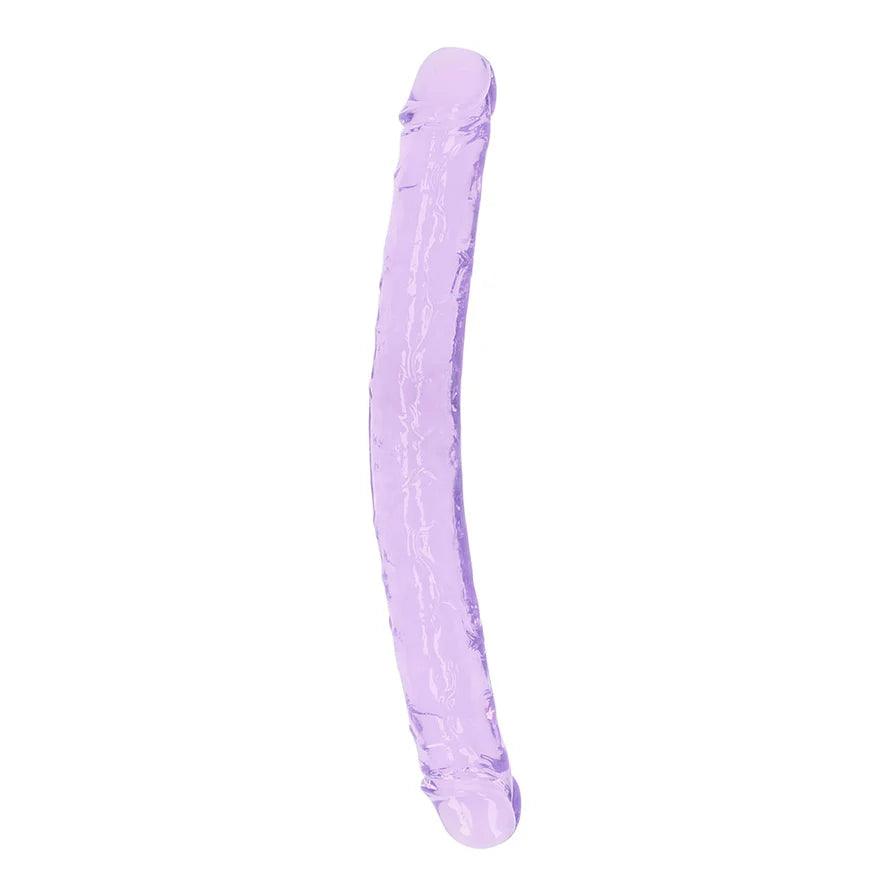 penis-cleaning-routine-best-RealRock Crystal Clear Double Dong 13 in. Dual-Ended Dildo