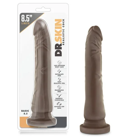 penis-cleaning-tips-travel-Blush Dr. Skin Basic 8.5 in. Dildo with Suction Cup Brown