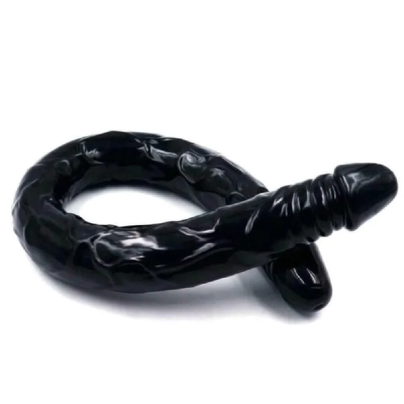 anal toys for playful vibes-Flexible Biggest Dildo XXL Jumbo 22" Long Anal Double Black |/| Slink BBC Sides