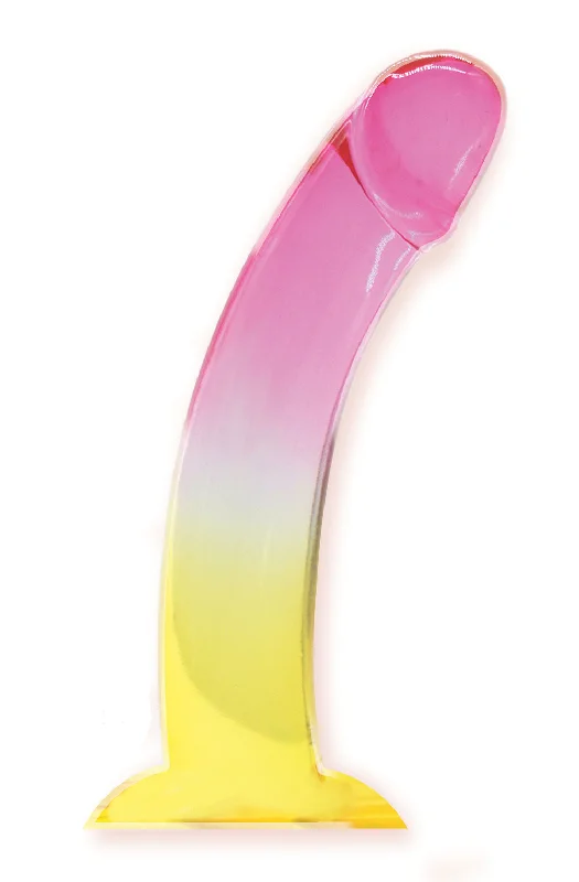 penis-size-and-comfort-Shades, 8.25" Smoothie Jelly Tpr Gradient Dong - Pink and Yellow