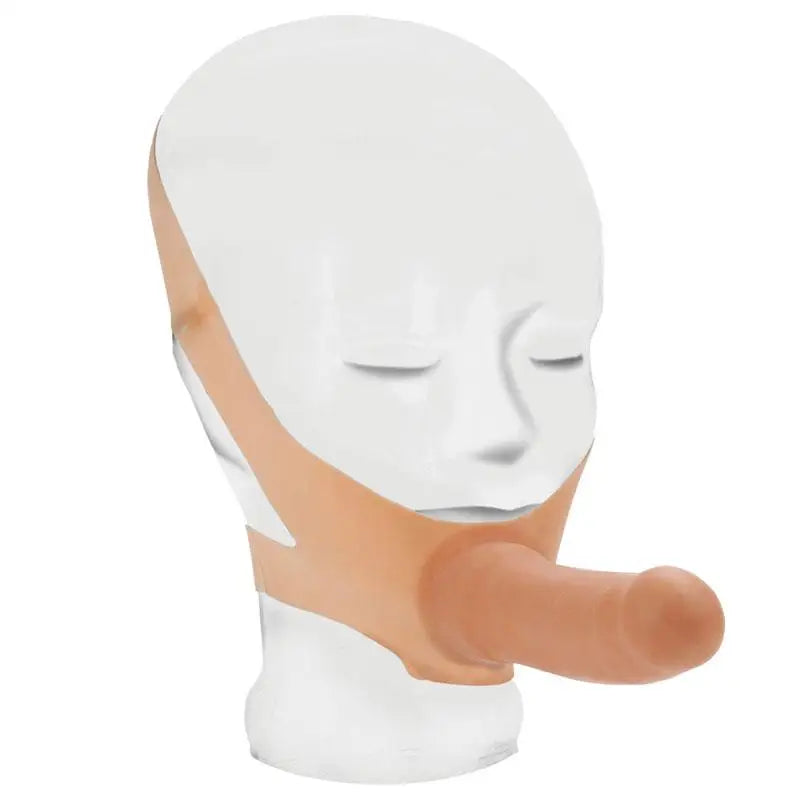 Penis-neat-California Exotic Nude Latex Face Strap-on Dildo with Support Straps