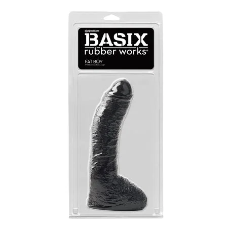 how-to-increase-penis-energy-Pipedream Basix Rubber Works Fat Boy 10 in. Dildo With Balls Black