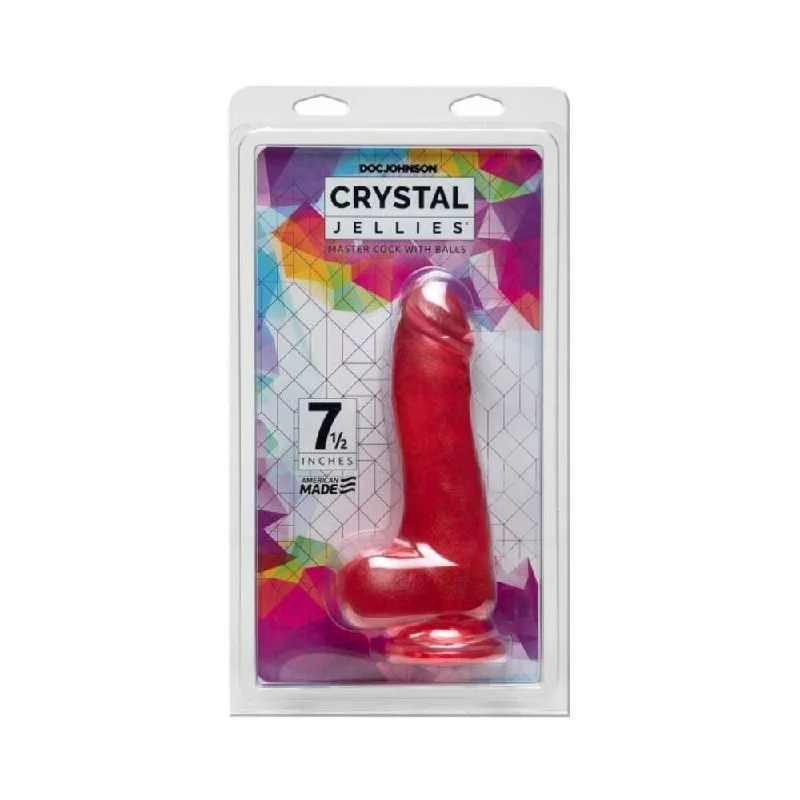 cock ring swift grip-Crystal Jellies - 7.5 Inch Master Cock With Balls