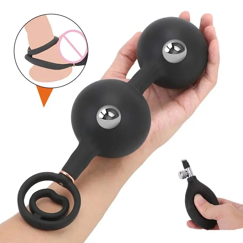 anal toys with chic vibes-Inflatable Anal Dildo Butt Plug Cock Ring  Pump Huge Dildo Vibrate Bead Prostate  Massager Adult Sex Toys For Women.Men Couples