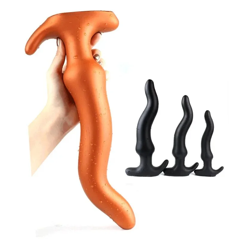 anal toys for subtle bliss-Huge soft silicone butt plug anal dildo prostate massager SM gay anal plug adult set toy anal for men women  anus dilator vagina