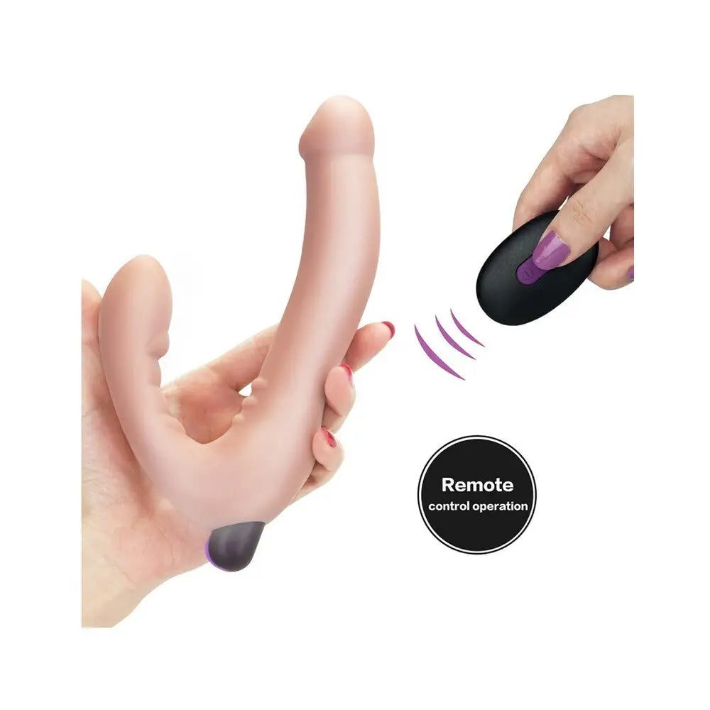 Dildo-scented-Lovetoy Silicone Flesh Pink Rechargeable Vibrating Strapless Strap on Dildo