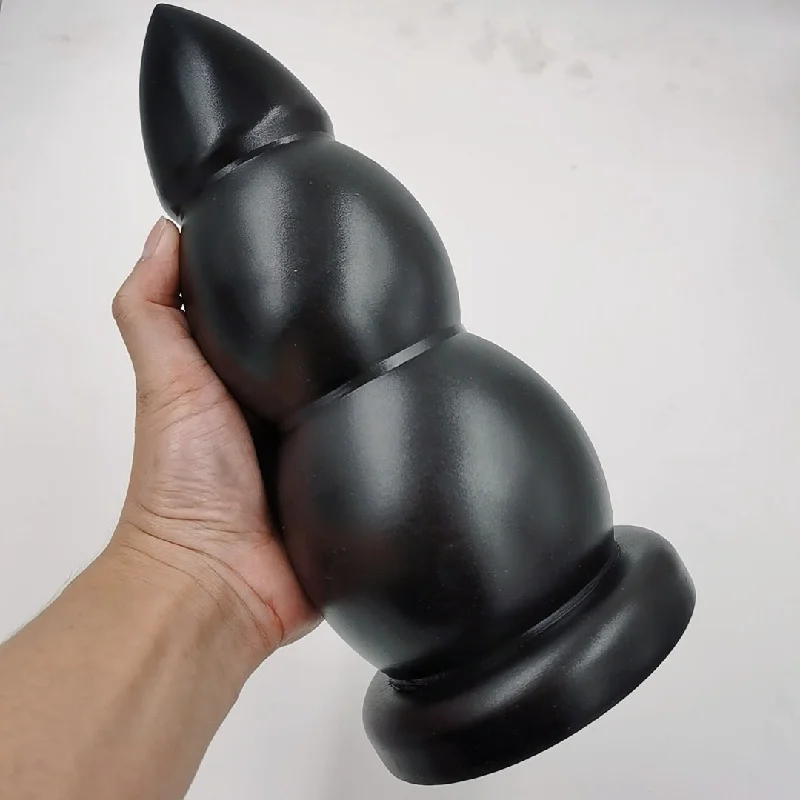 anal toys with solid grip-Thick Anal Beads Silicone Dildos Butt Plug - Fisting Vagina Anal Expander Men Women Sex Toys