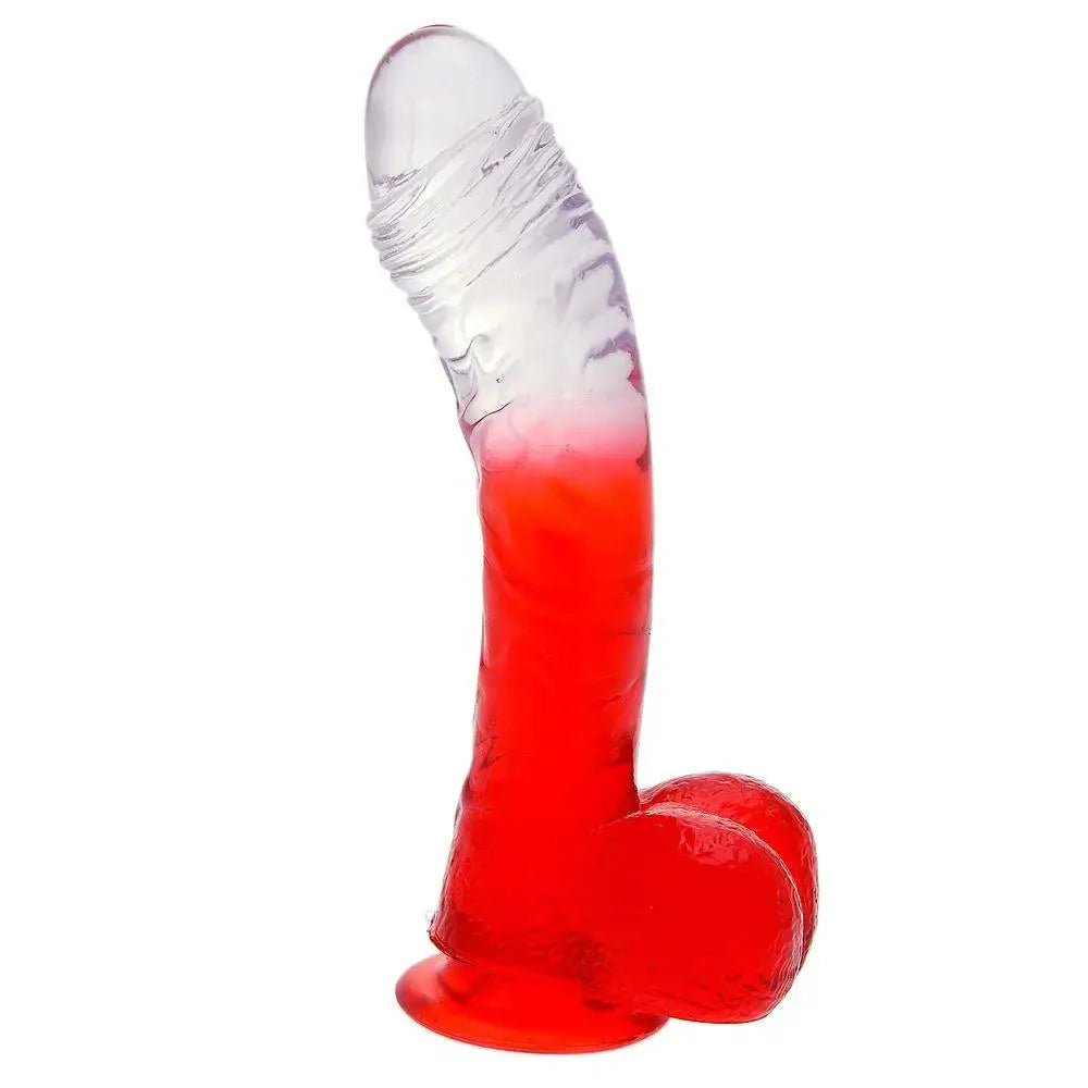 Dildo-gasping-6.5-inch Nmc Ltd Red Large Penis Dildo with Balls and Suction Cup