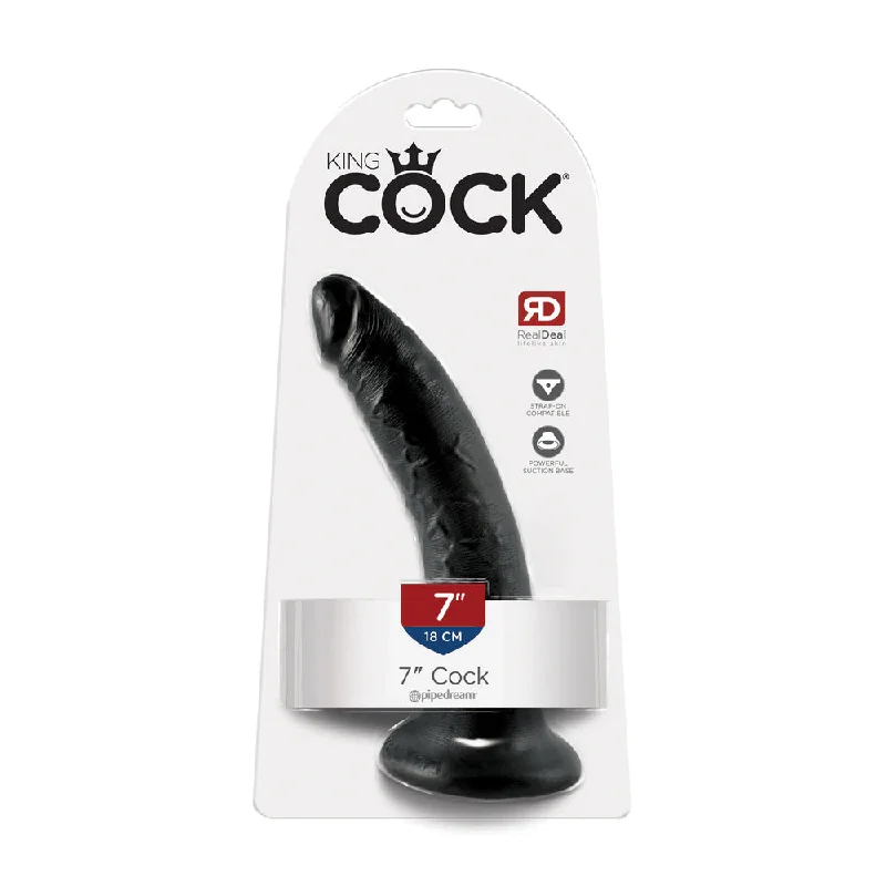 cock ring private style-King Cock 7" Cock Black