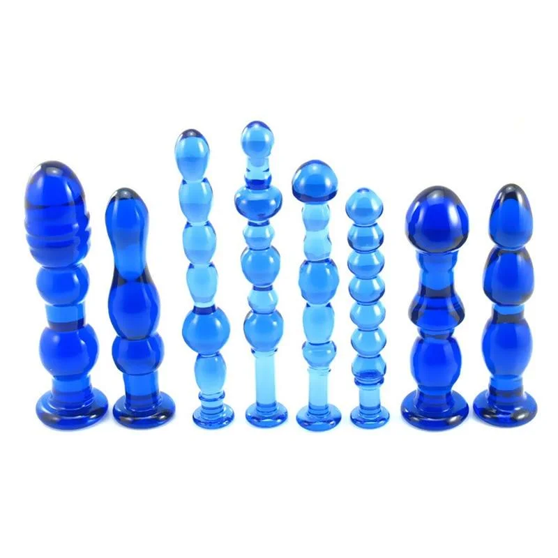 anal toys for erotic thrills-Blue Glass Anal Plug