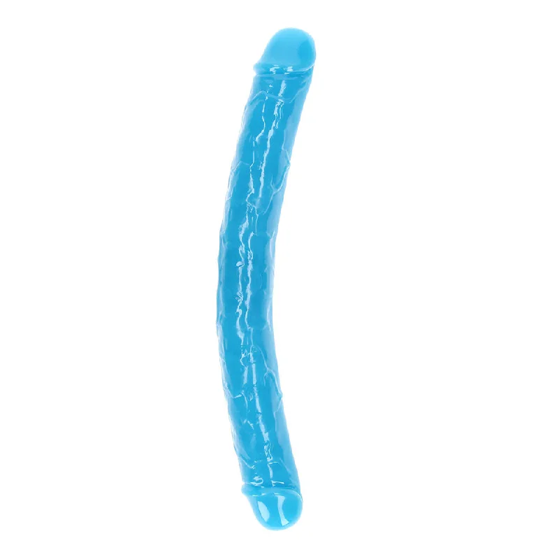 penis-infection-warning-signs-Realrock Glow In The Dark Double Dong 15 In. Dual-ended Dildo Neon Blue