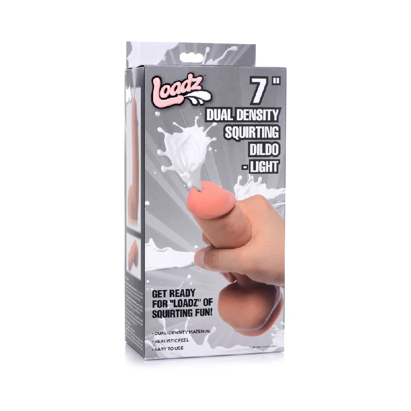 penis-hygiene-products-natural-Loadz 7 in. Dual Density Squirting Dildo Light