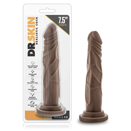 penis-care-for-runners-Blush Dr. Skin Basic 7.5 Realistic 7.5 in. Dildo with Suction Cup Brown