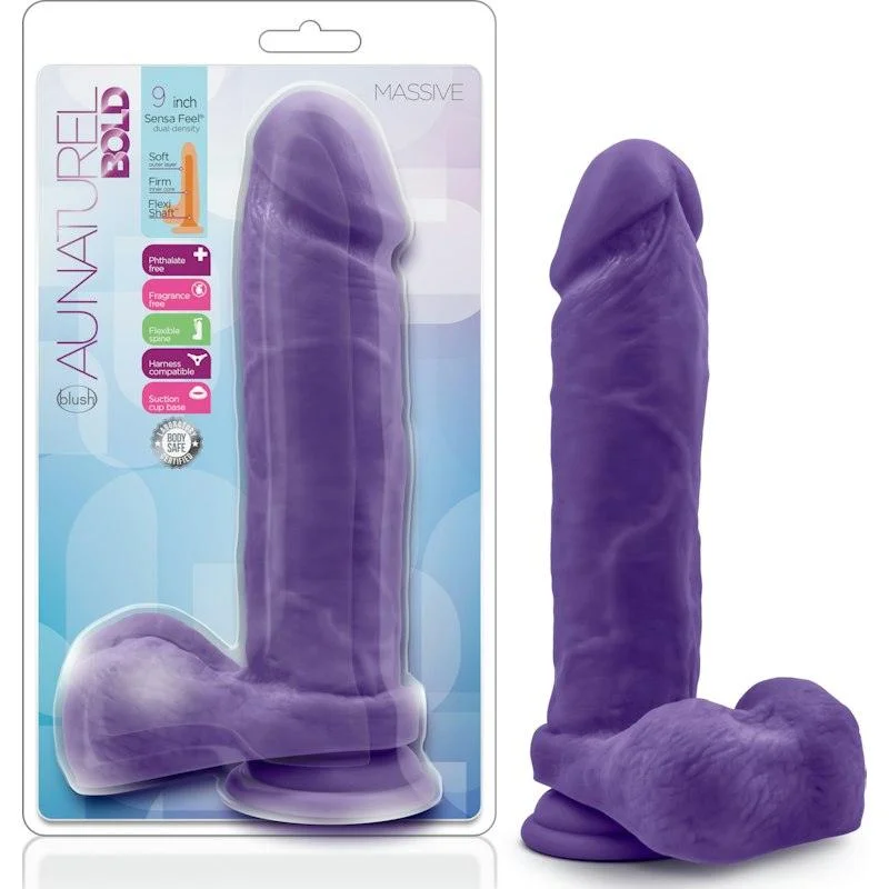 anal toys with modern look-Au Naturel Bold Massive 9in Purple