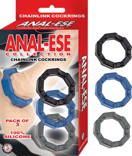 anal toys for starter bliss-ANAL-ESE COLLECTION CHAIN LINK COCK RINGS