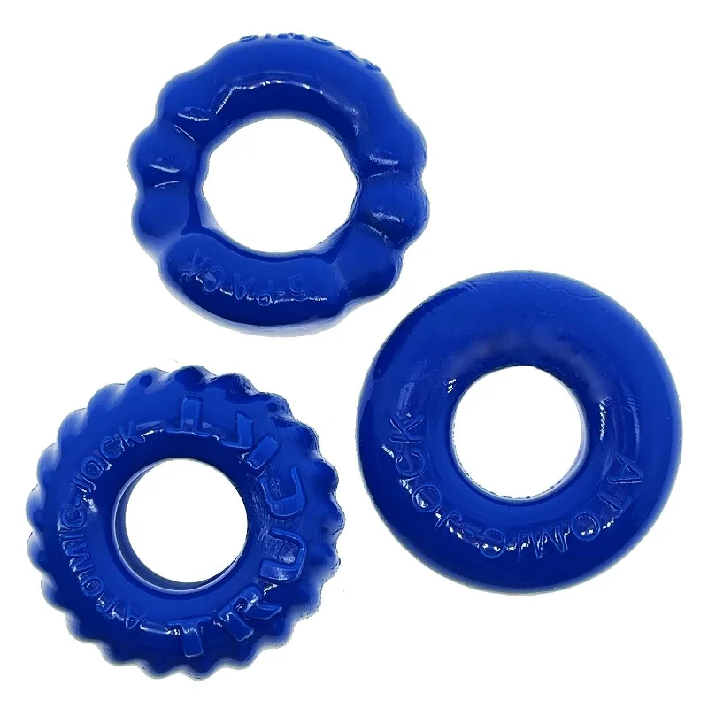 anal toys with robust vibes-Bonemaker 3 Pc Cockring Set Pool Blue