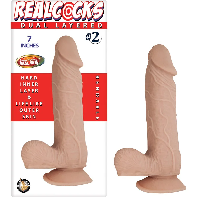 cock ring max grip-Realcocks Dual Layered #2 White