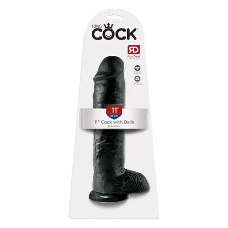 penis-fitness-program-simple-Pipedream King Cock 11 in. Cock With Balls Realistic Suction Cup Dildo Black