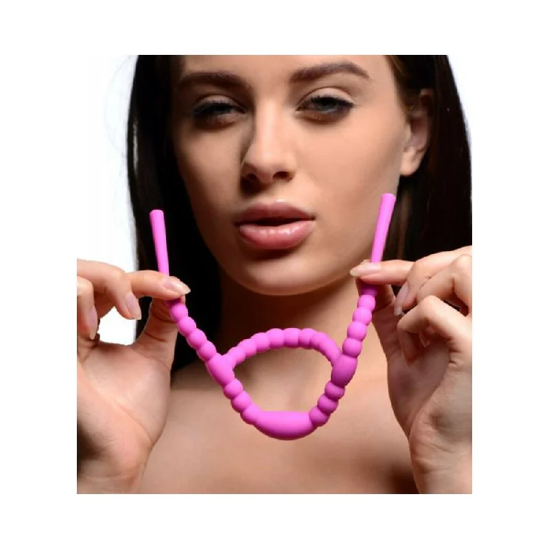 cock ring sleek texture-Petal Pusher Silicone Labia Spreader Pink