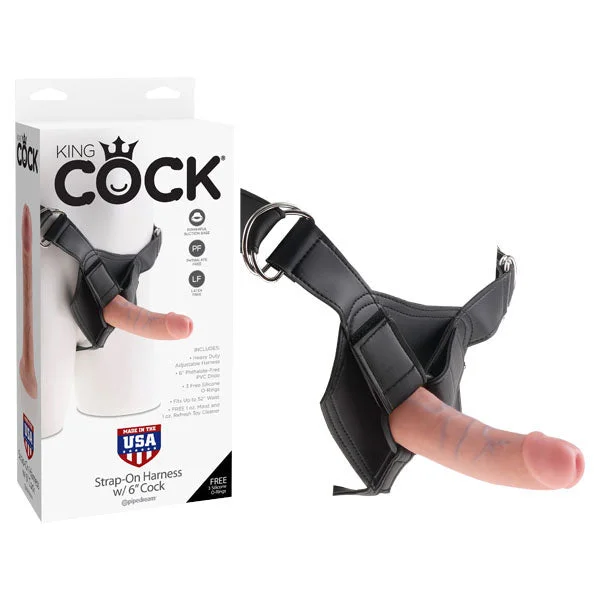 cock ring peak comfort-King Cock Strap-On Harness With 6'' Dong - Flesh 15.2 cm (6'') Strap-On