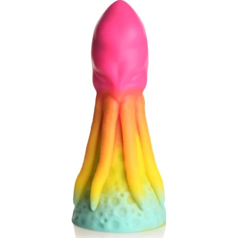 penis-care-products-safe-Creature Cocks - King Kraken Silicone Dildo - Rainbow