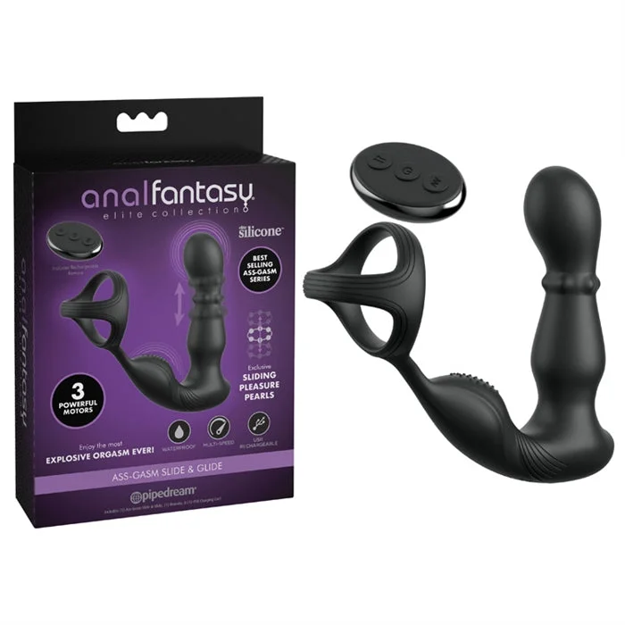 anal toys for sensual relaxation-Anal Fantasy Ass Gasm Slide & Glide Anal Plug & Cock Ring by Pipedream Products®