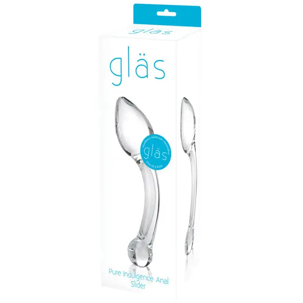 anal toys for speedy delivery-Glas 8 in. Pure Indulgence Anal Slider Prostate Stimulating Glass Dildo