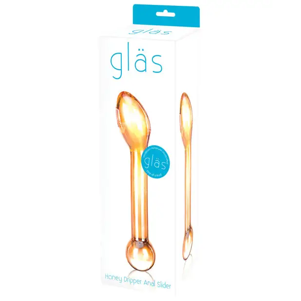 anal toys with flexible vibes-Glas 7 in. Honey Dripper Anal Slider Prostate Stimulating Glass Dildo