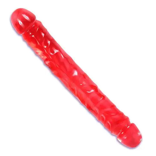 Penis-resilient-12-inch Large Red Double-ended Penis Dildo with Vein Details