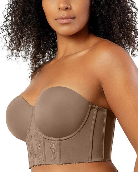 striped cotton briefs-Parfait Elissa Strapless Long Line Bustier Bra (More colors available) - P50116 - Mid Nude