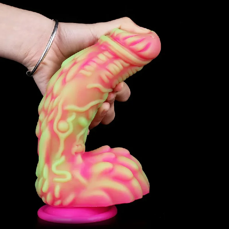 anal toys with solid tip-Colorful Monster Strap On Dildo - Fantasy Dragon Dildos Butt Plug Anal Toys